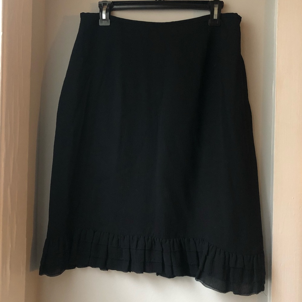 Ann Taylor Black Silk Skirt